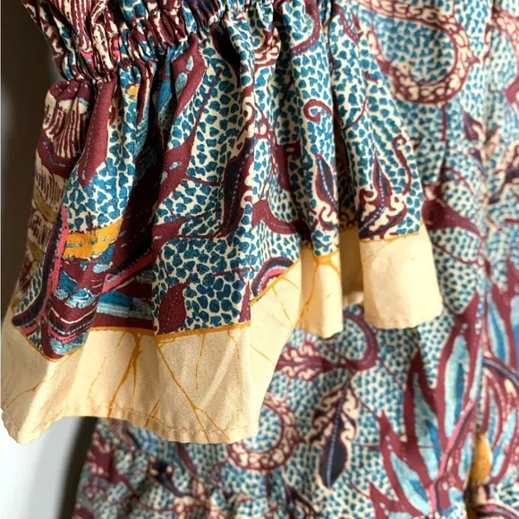 Ulla Johnson Caris Mini Dress Long Puff Sleeves Floral Cotton Women's 6